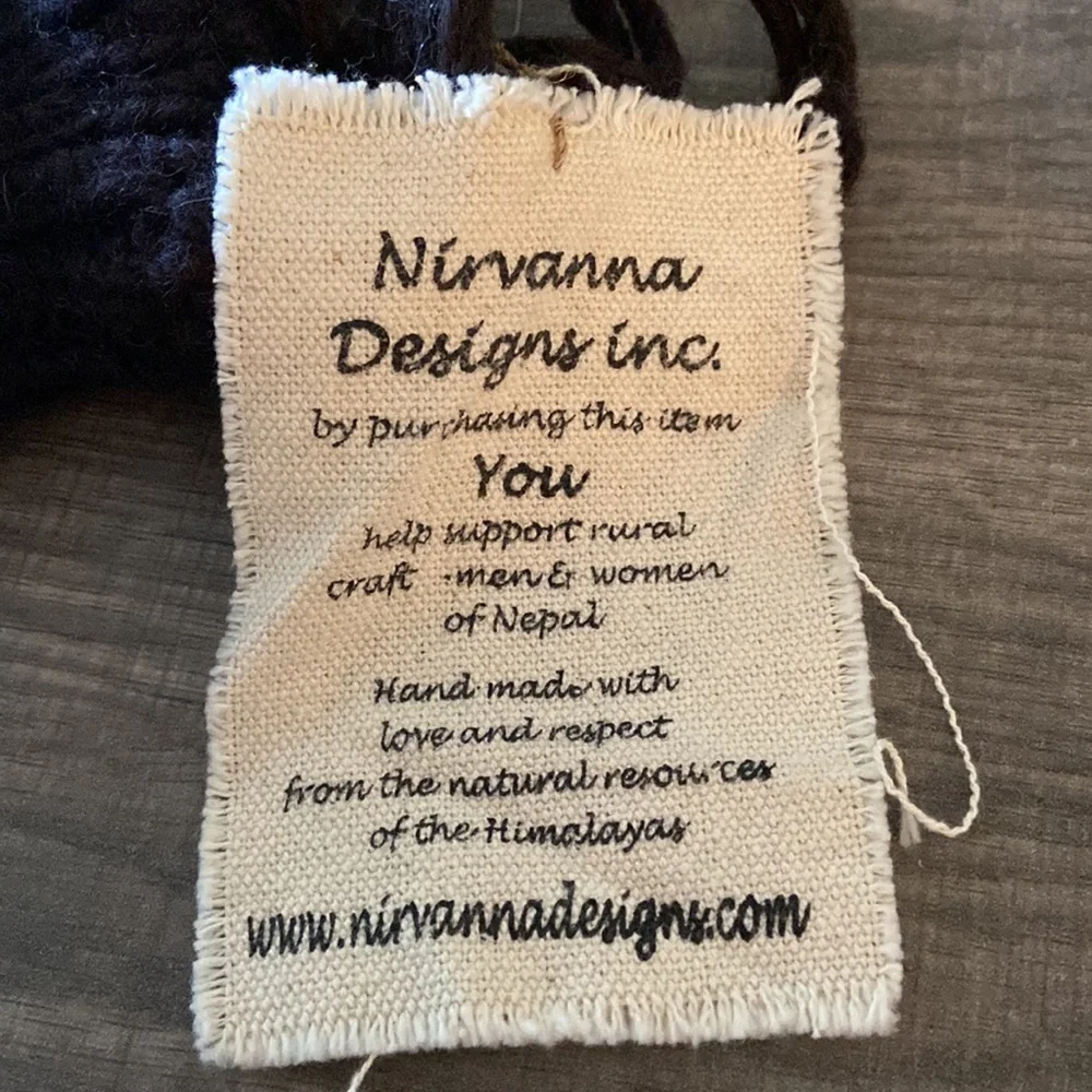 New Nirvanna Designs Brown Wool Bear Mittens with attached String Toddler
